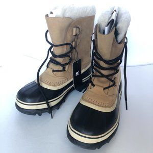 NWT Sorel Caribou Winter Waterproof Insulated Boots Buff Size 7 US 38 EUR